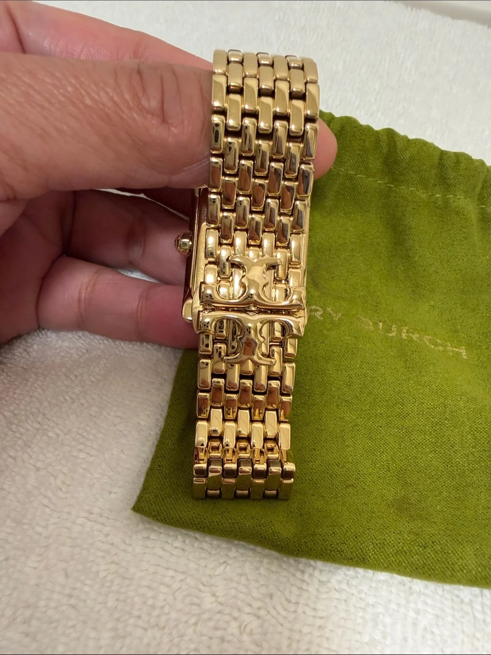 Tory Burch Rose Gold-Tone Rectangular Bracelet Watch